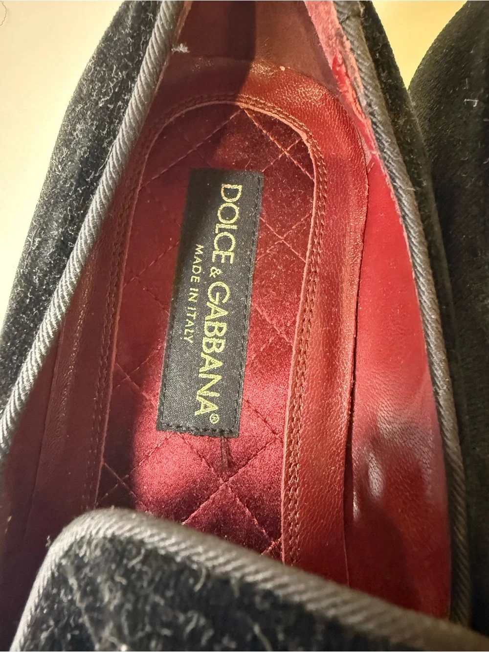 Dolce&Gabbana Black Velvet Embroidered Bee Loafers - Luxury Men’s Slip-Ons